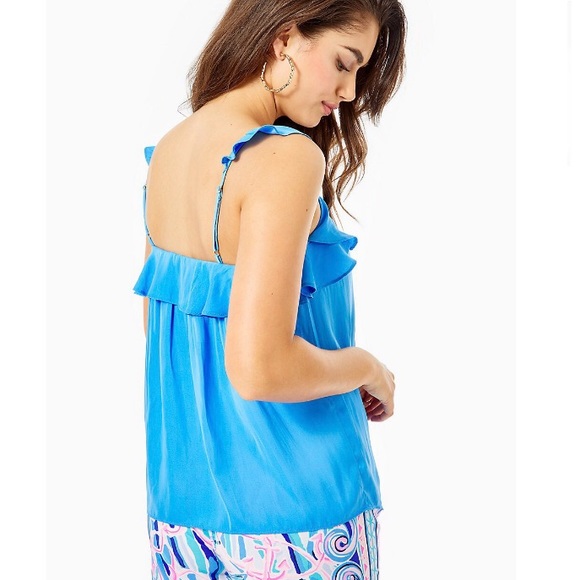 NWT LILLY PULITZER Cailee Blue Thistle Top - Picture 2 of 6